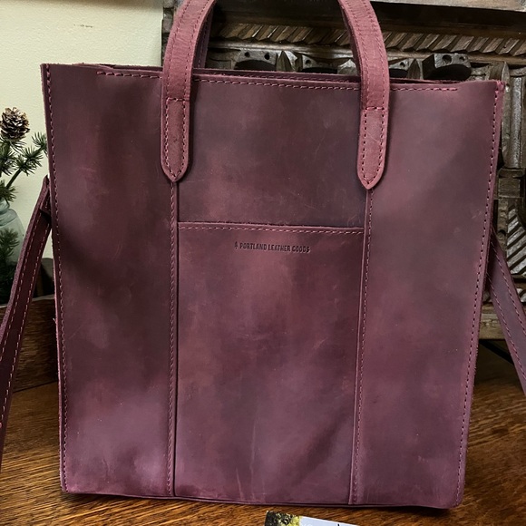 Portland Leather Handbags - Portland Leather Goods Merlot N/S Large Lola Leather Crossbody Tote